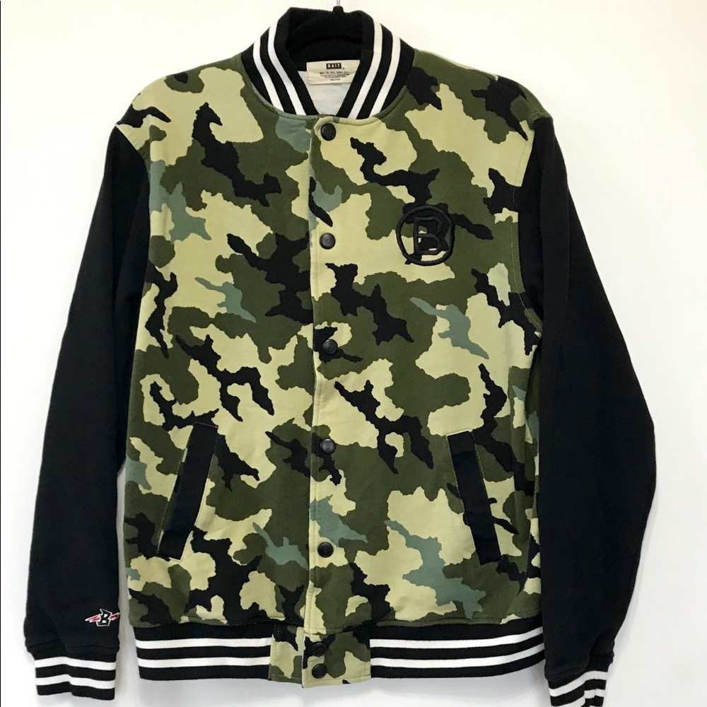 BAIT Apparel Mens Military Camo Med Bomber Jacket